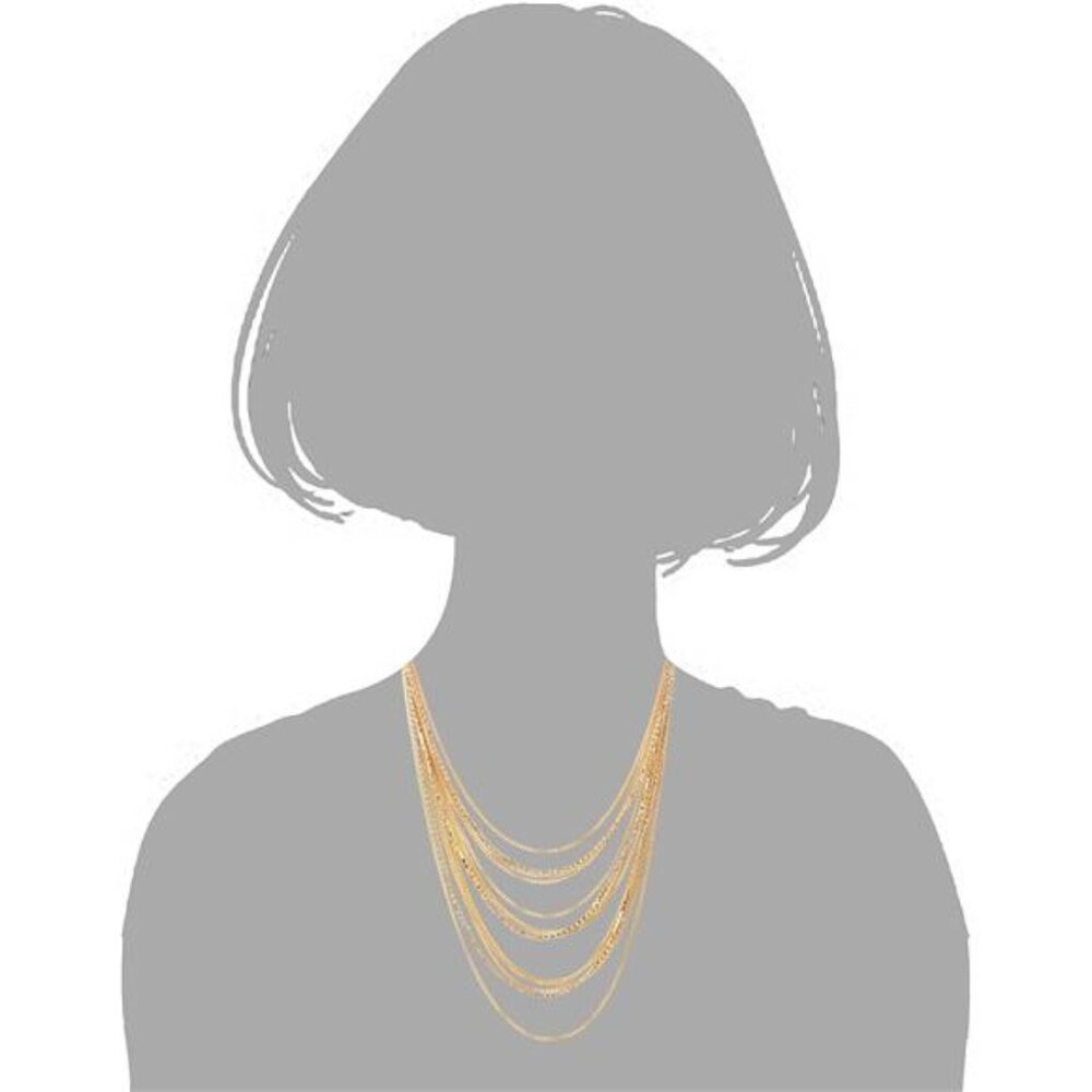 Multi-Strand Chains Statement Collar Necklace Wit… - image 4